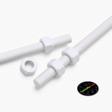 2x barre filettate in PTFE bianco M5 x 500 mm + 4 dadi
