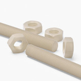 2x barre filettate in nylon PA66 naturale M16 x 500 mm + 4 dadi