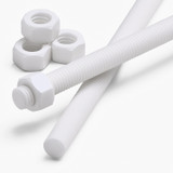 2x barre filettate in polipropilene bianco M12 x 200 mm + 4 dadi