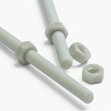 2x barre filettate in nylon PA66+GF naturale M10 x 1000 mm + 4 dadi