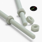 2x barre filettate in nylon PA66+GF naturale M10 x 1000 mm + 4 dadi