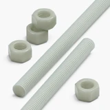 2x barre filettate in nylon PA66+GF naturale M12 x 1000 mm + 4 dadi