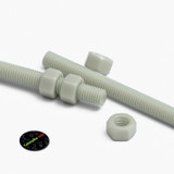 2x barre filettate in nylon PA66+GF naturale M12 x 1000 mm + 4 dadi