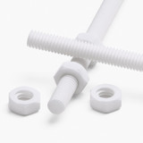 2x barre filettate in PTFE bianco M4 x 200 mm + 4 dadi