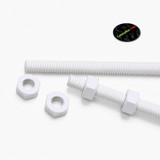 2x barre filettate in PTFE bianco M6 x 1000 mm + 4 dadi