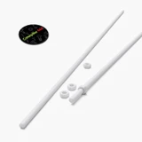 2x White PTFE M6 x 1000 mm Threaded Rods, Plastic Studding + 4 Nuts