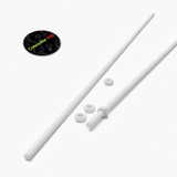 2x White PTFE M6 x 1000 mm Threaded Rods, Plastic Studding + 4 Nuts