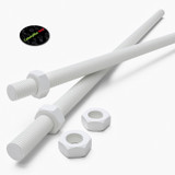 2x barre filettate in polipropilene bianco M16 x 1000 mm + 4 dadi