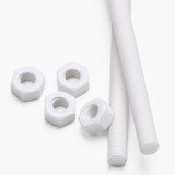 2x barre filettate in PTFE bianco M8 x 500 mm + 4 dadi