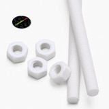 2x barre filettate in PTFE bianco M8 x 500 mm + 4 dadi