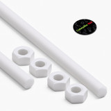 2x barre filettate in PTFE bianco M8 x 500 mm + 4 dadi