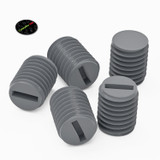 50x viti senza testa con intaglio in PVC grigio M8 x 10 mm