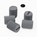 50x viti senza testa con intaglio in PVC grigio M8 x 10 mm