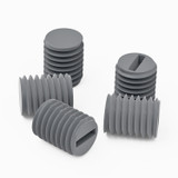 50x viti senza testa con intaglio in PVC grigio M8 x 10 mm