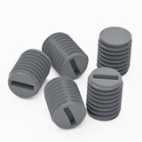 50x Grey PVC Plastic M8 x 10 mm Slotted Grub Screws, Set Screws