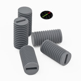 50x Grey PVC Plastic M8 x 16 mm Slotted Grub Screws, Set Screws