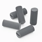 50x Grey PVC Plastic M4 x 10 mm Slotted Grub Screws, Set Screws
