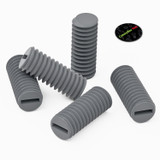 50x Grey PVC Plastic M4 x 10 mm Slotted Grub Screws, Set Screws