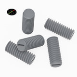 50x Grey PVC Plastic M4 x 10 mm Slotted Grub Screws, Set Screws