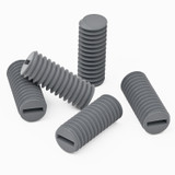 50x Grey PVC Plastic M4 x 10 mm Slotted Grub Screws, Set Screws