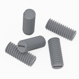 50x Grey PVC Plastic M4 x 10 mm Slotted Grub Screws, Set Screws