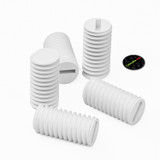 50x viti senza testa con intaglio in polipropilene bianco M5 x 10 mm