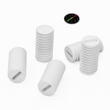 50x White Polypropylene Plastic M5 x 10 mm Slotted Grub Screws, Set Screws