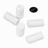 50x White Polypropylene Plastic M5 x 10 mm Slotted Grub Screws, Set Screws