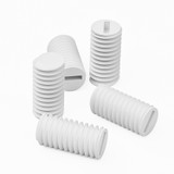 50x viti senza testa con intaglio in polipropilene bianco M5 x 10 mm