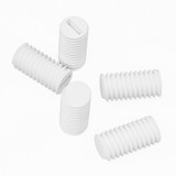 50x viti senza testa con intaglio in polipropilene bianco M5 x 10 mm