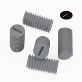 50x viti senza testa con intaglio in PVC grigio M5 x 10 mm
