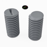 50x viti senza testa con intaglio in PVC grigio M5 x 10 mm