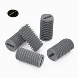 50x viti senza testa con intaglio in PVC grigio M5 x 10 mm