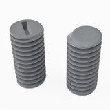 50x viti senza testa con intaglio in PVC grigio M5 x 10 mm