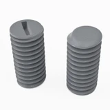 50x viti senza testa con intaglio in PVC grigio M5 x 10 mm
