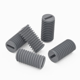 50x Grey PVC Plastic M5 x 10 mm Slotted Grub Screws, Set Screws