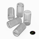 50x Clear Polycarbonate Plastic M6 x 12 mm Slotted Grub Screws, Set Screws