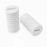 50x viti senza testa con intaglio in polipropilene bianco M3 x 6 mm