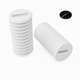 50x White Polypropylene Plastic M3 x 6 mm Slotted Grub Screws, Set Screws