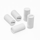 50x viti senza testa con intaglio in polipropilene bianco M3 x 6 mm