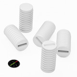 50x White Polypropylene Plastic M6 x 12 mm Slotted Grub Screws, Set Screws