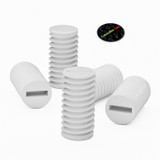 50x White Polypropylene Plastic M6 x 12 mm Slotted Grub Screws, Set Screws