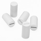 50x White Polypropylene Plastic M6 x 12 mm Slotted Grub Screws, Set Screws