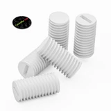 50x White Polypropylene Plastic M8 x 16 mm Slotted Grub Screws, Set Screws