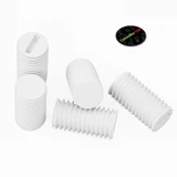 50x White Polypropylene Plastic M8 x 16 mm Slotted Grub Screws, Set Screws