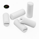 50x viti senza testa con intaglio in polipropilene bianco M4 x 10 mm