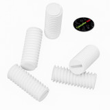 50x viti senza testa con intaglio in polipropilene bianco M4 x 10 mm