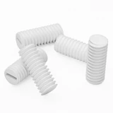 50x viti senza testa con intaglio in polipropilene bianco M4 x 10 mm