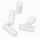 50x viti senza testa con intaglio in polipropilene bianco M4 x 10 mm