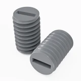 50x viti senza testa con intaglio in PVC grigio M6 x 10 mm